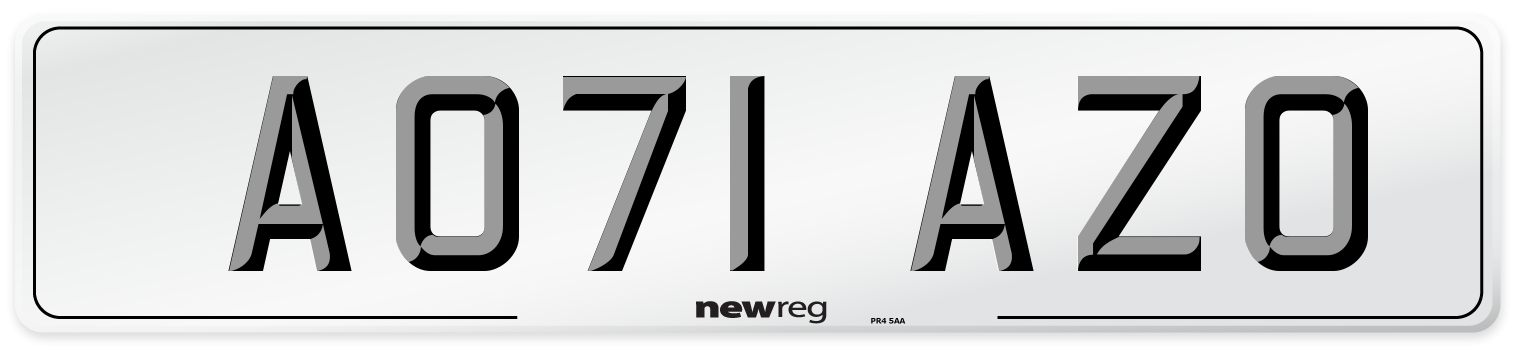AO71 AZO Number Plate from New Reg